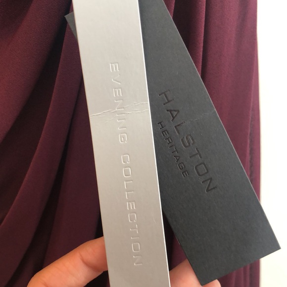 HALSTON HERITAGE One shoulder purple evening dress - Picture 5 of 7